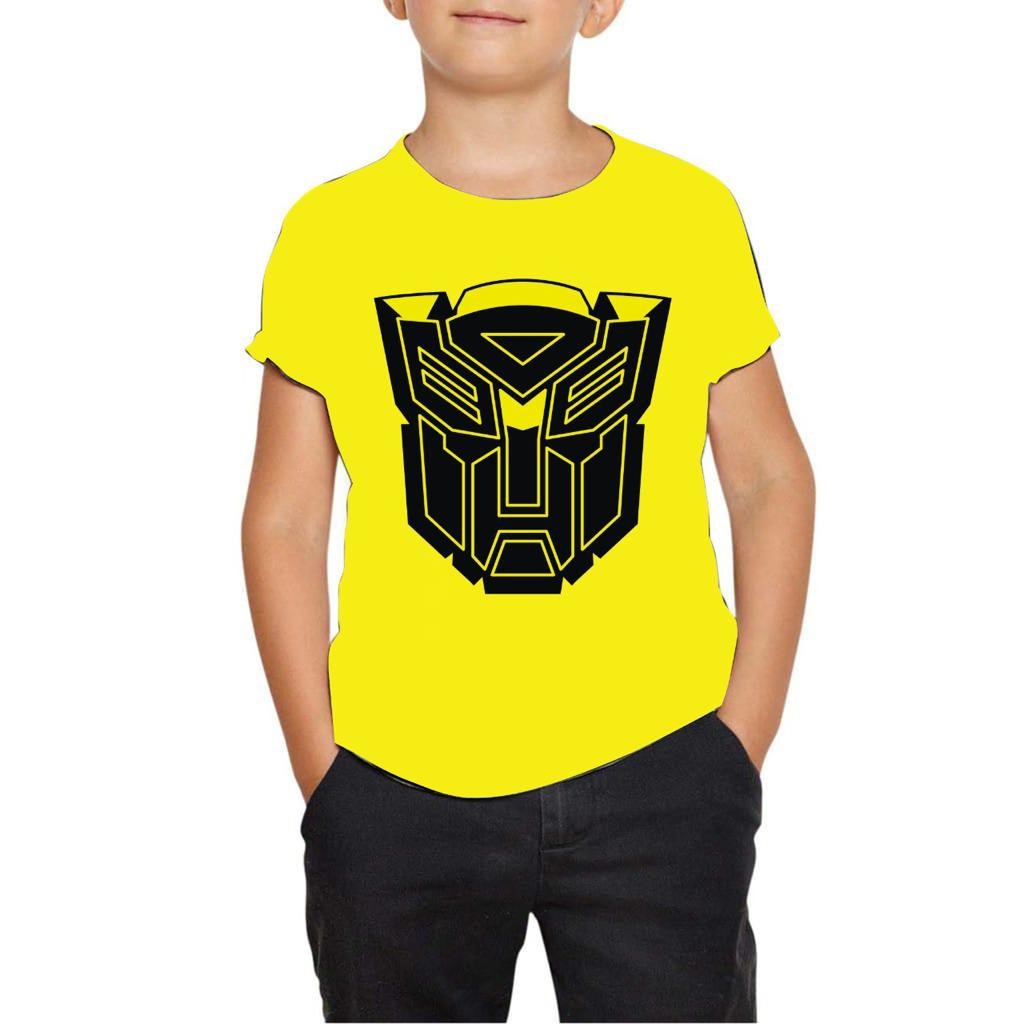 BAJU KAOS DISTRO ANAK LAKI-LAKI BAJU ATASAN GAMBAR TRANSFORMERS KAOS KUNING