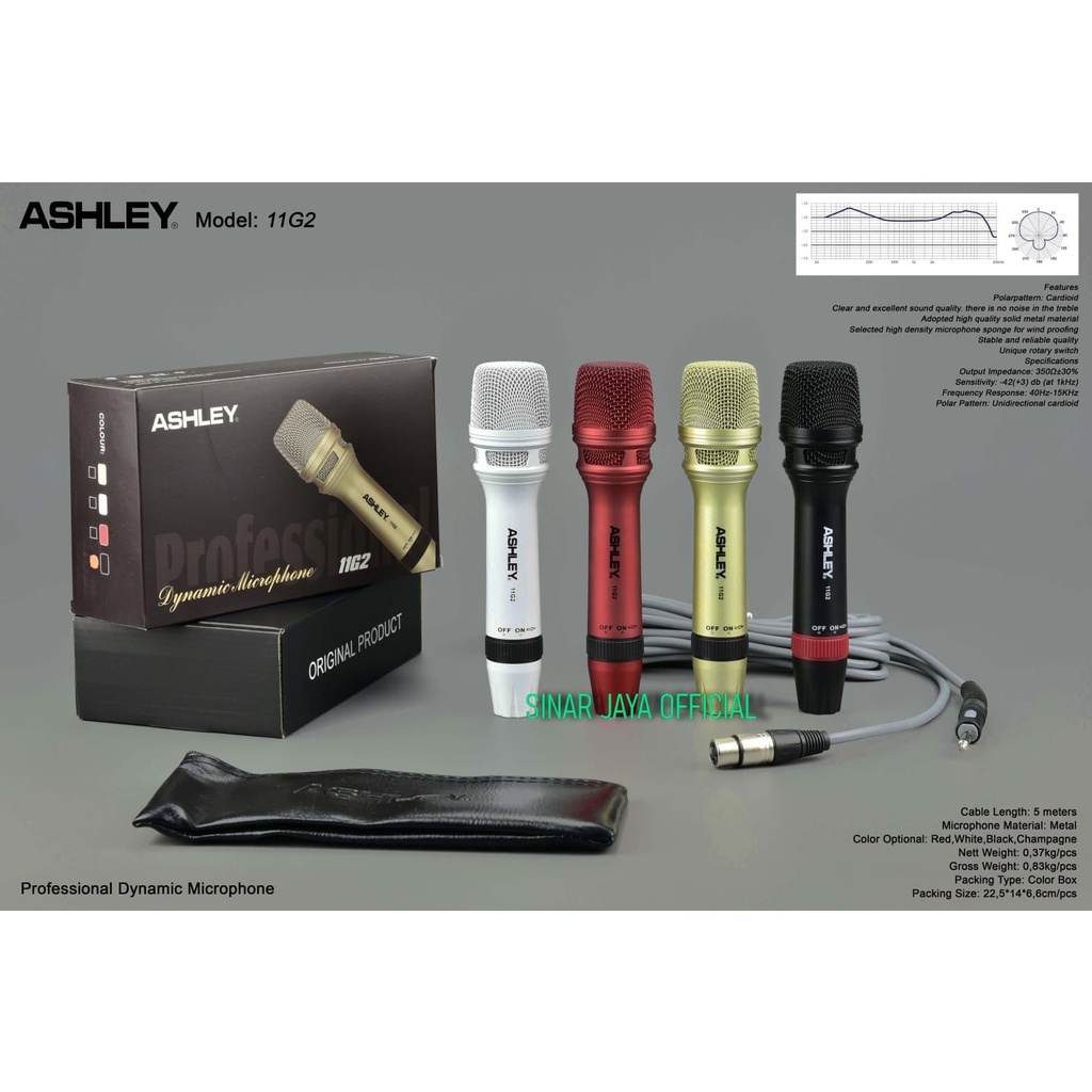 Mic ashley 11G2 mic kabel ashley 11G2 original microphone