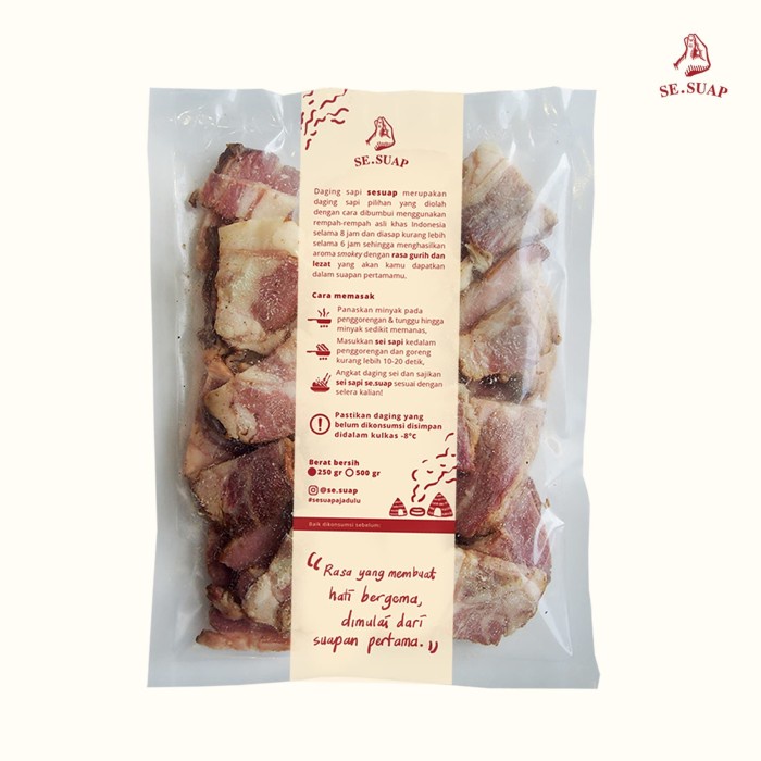 

Daging Asap - Sei Sapi / Daging Sapi Asap (250 Gr) + Sambal Hijau