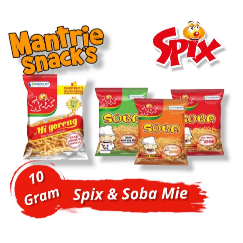 

makanan ringan spix | spix mie goreng | spix soba | spix soba mie | spix soba renceng | spix ecer bijian satuan 9gr