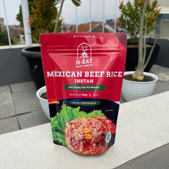 H EAT Mexican Beef Rice Instan - Makanan Instan Cepat Saji