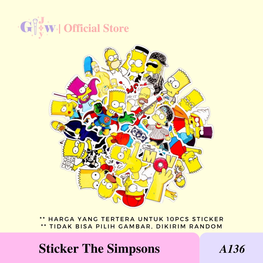 A136 STICKER 10PCS (THE SIMPSONS) anti air notebook scrapbook label tempel motif kartun superhero super hero unik lucu atk alat tulis kantor murah viral termurah kartun komputer leptop handphone hp smartphone koper laptop tembok kulkas disney anime