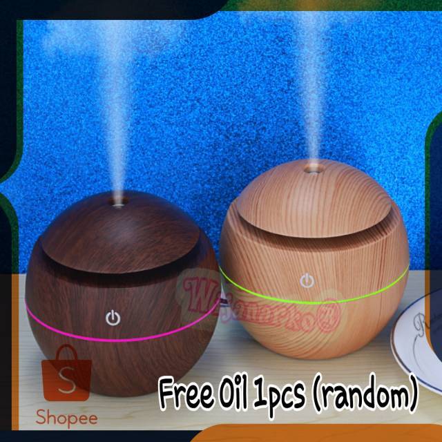 Taffware Aromatherapy Air Humidifier Desain Kayu (free oil 1pcs) - HUMI H41 ELC11