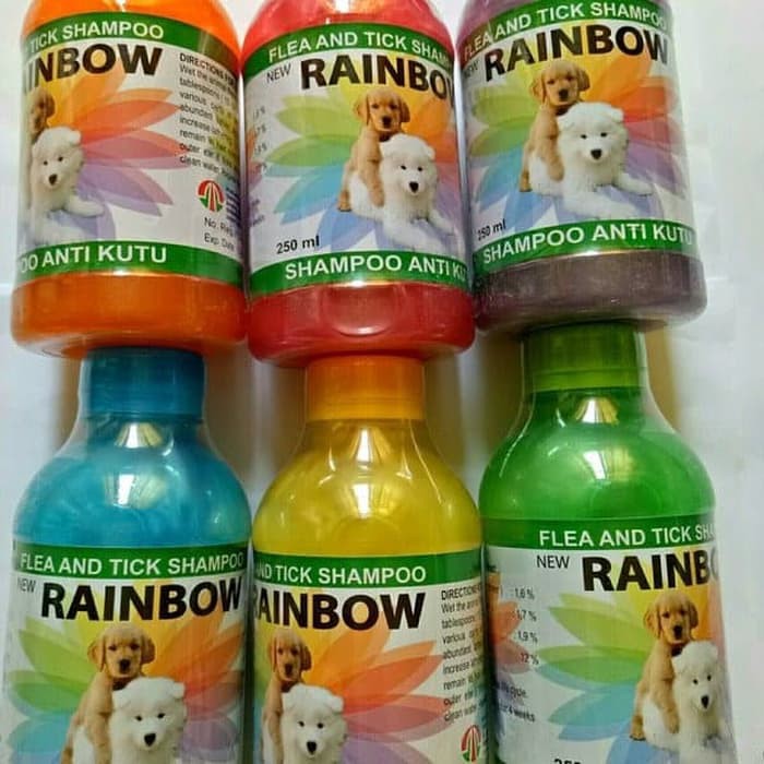 Shampoo Anti Kutu Anjing RAINBOW Dog 250ml Flea and Tick Shampo Sampo