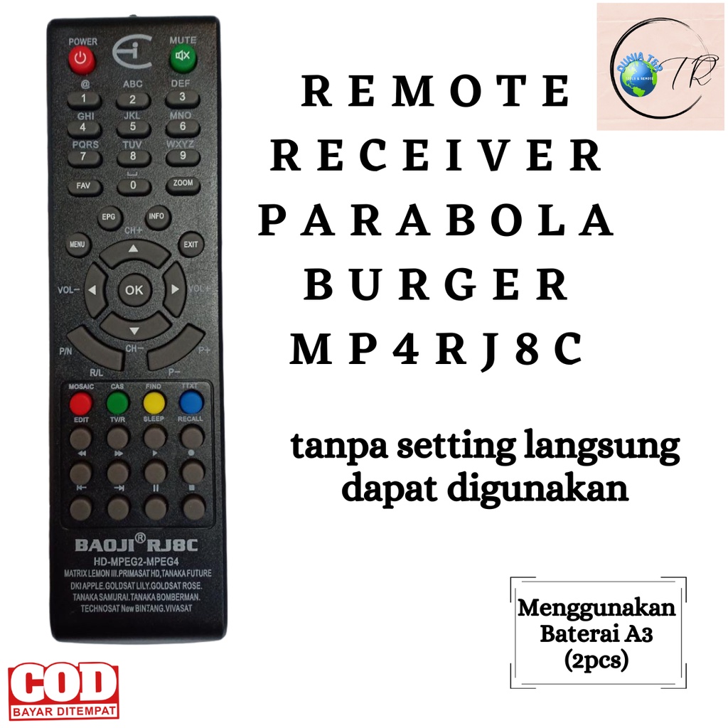 Remot / Remote Receiver PARABOLA MATRIX BURGER SINEMA TANAKA VIVASAT MP4