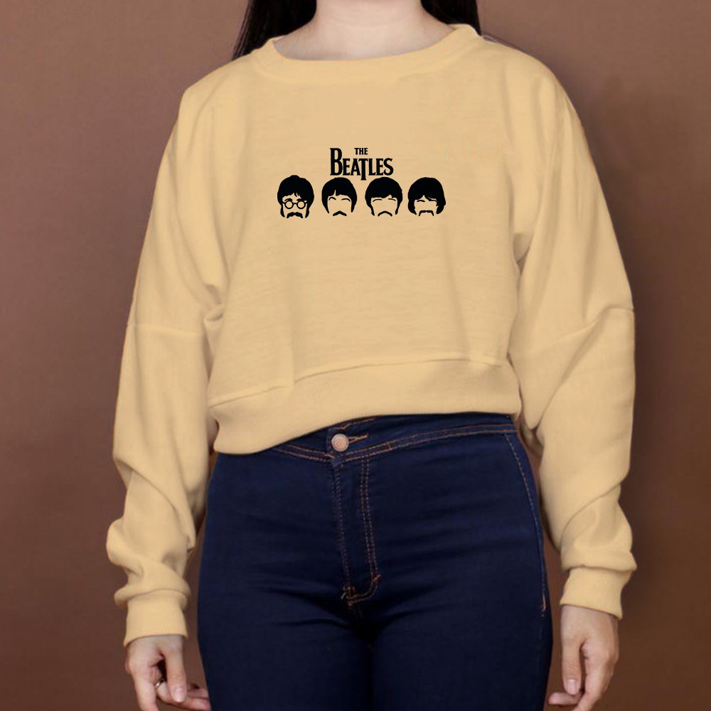 SWEATER WANITA CROP OVERSIZE THE BEATLLES SWEATER PREMIUM