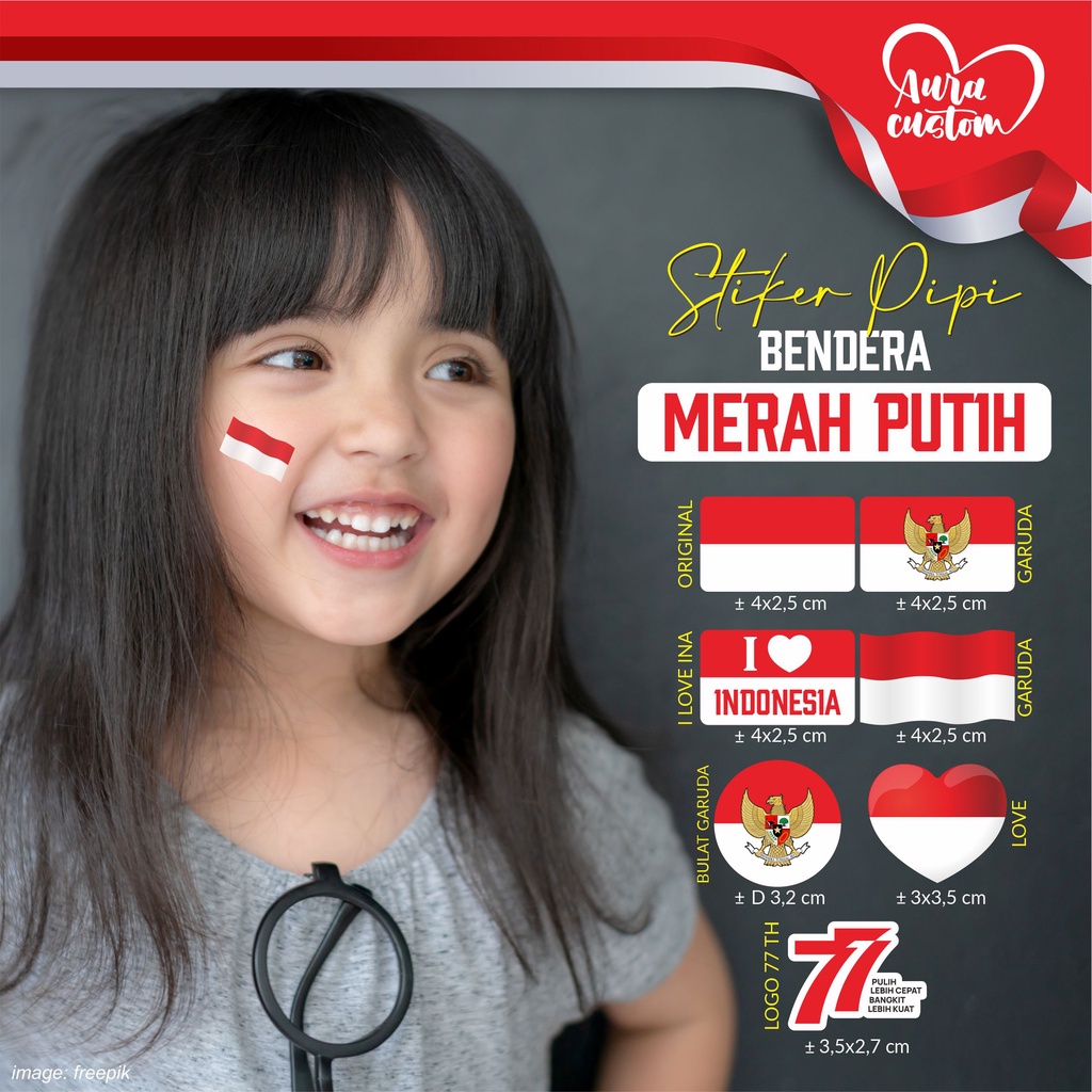 Jual Sticker Pipi Bendera Merah Putih Stiker Hut Ri Kemerdekaan