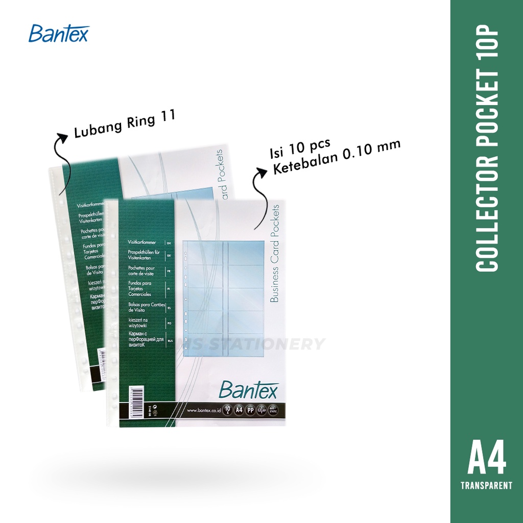 

[BMS Surabaya] Bantex Collector Pocket A4 10P / Pocket Sleeve Photo Card Transparent #2140 08