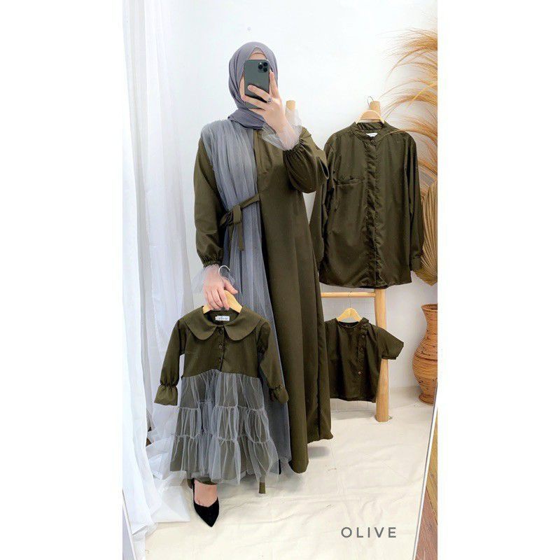 Couple gamis keluarga tile dot