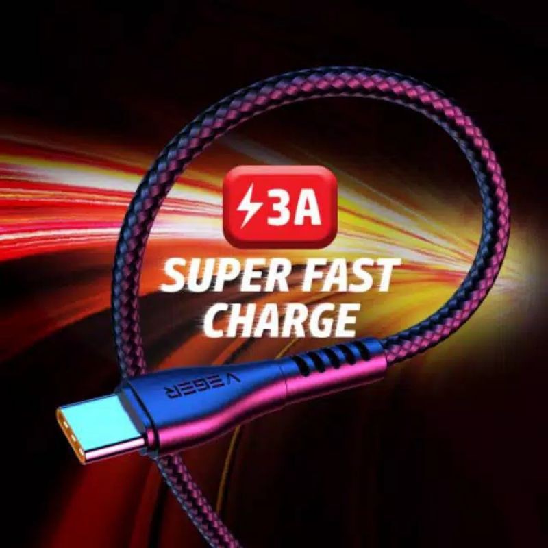 KABEL DATA CASAN USB MURAH VEGER UFO MICRO QC 3.0A FAST CHARGING CABLE CABEL USB  MICRO PER PCS
