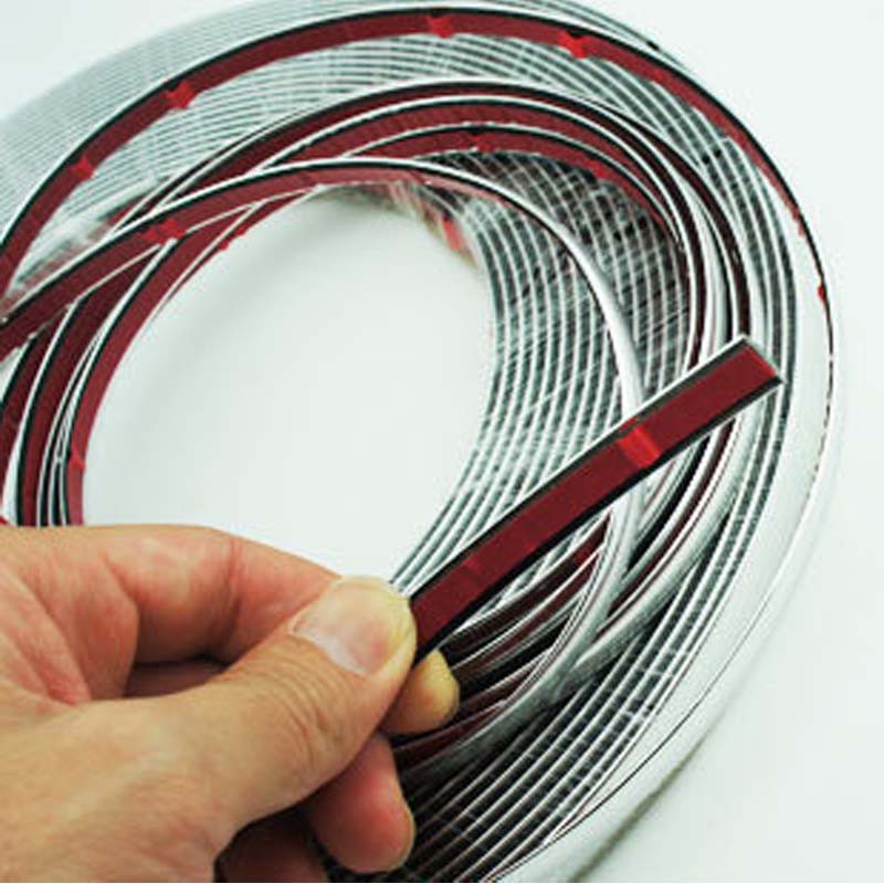 Lis Dekorasi Interior Eksterior Mobil Moulding Chrome Trim Strip 22 mm