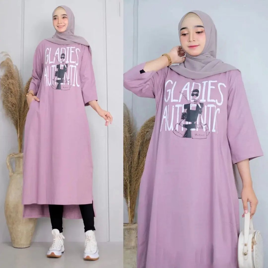 GLADIES MIDI DRESS | MIDI DRESS CASUAL | MIDI DRESS KAOS COMBED 24s | MIDI DRESS TRENDY KEKINIAN