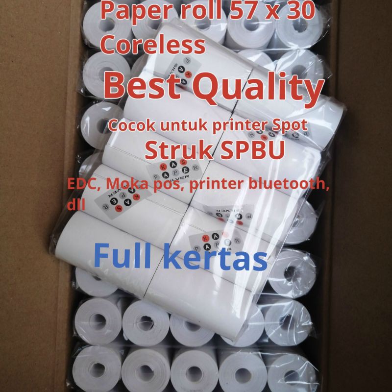 

KERTAS KASIR 57X30 THERMAL CORELESS