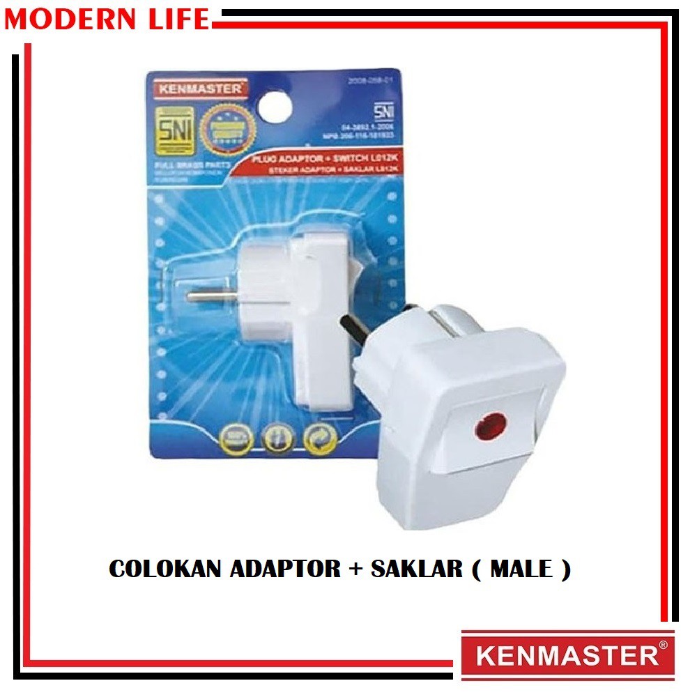 Steker Listrik / Steker Adaptor + Saklar / Colokan Male + Saklar