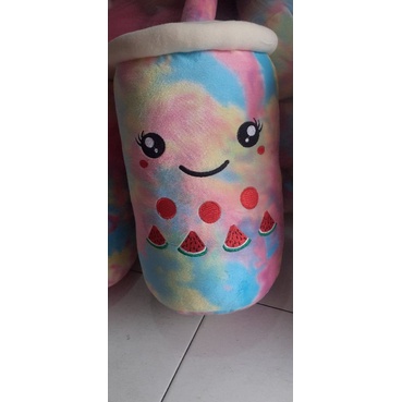 0Boneka Boba Rainbow Jumbo 60cm LED dan non LED bahan yelvo lembut