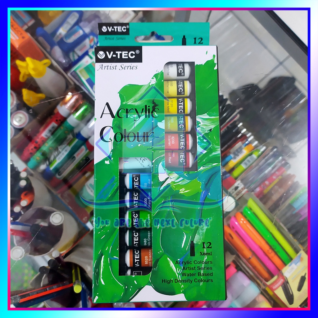 

Cat Akrilik V-Tec 12 warna Acrylic 6ml