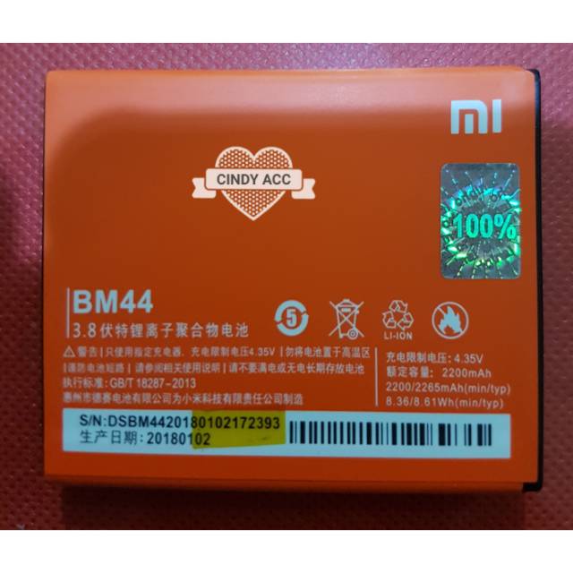 Baterai Battery Batre Original Xiaomi Redmi 1 / Redmi 2 / 2A / 2S / 2 Prime / BM40 / BM41 / BM44 /