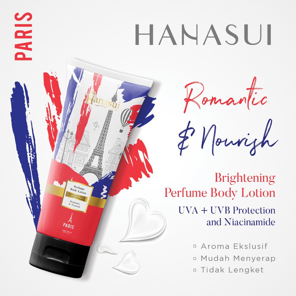 HANASUI Perfume Body Lotion 180mL UVA UVB Protection Sydney Tokyo Paris parfum losyen (VICTORIA)