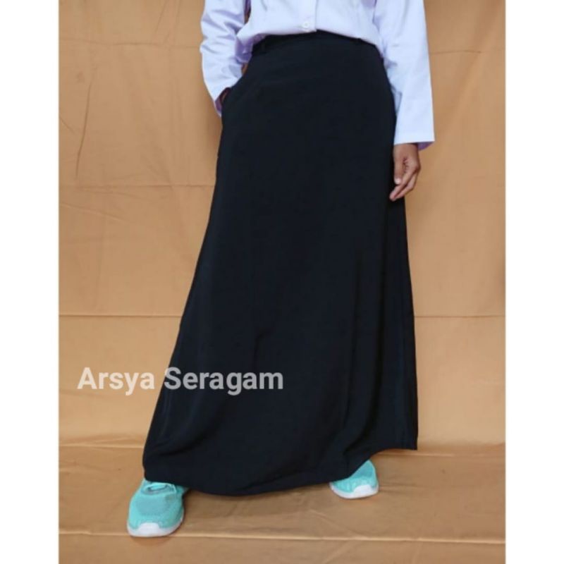 Rok Hitam Kerja Model A Line Rok Panjang Hitam Rok Panjang untu Guru/PPl Rok Lebar Hitam