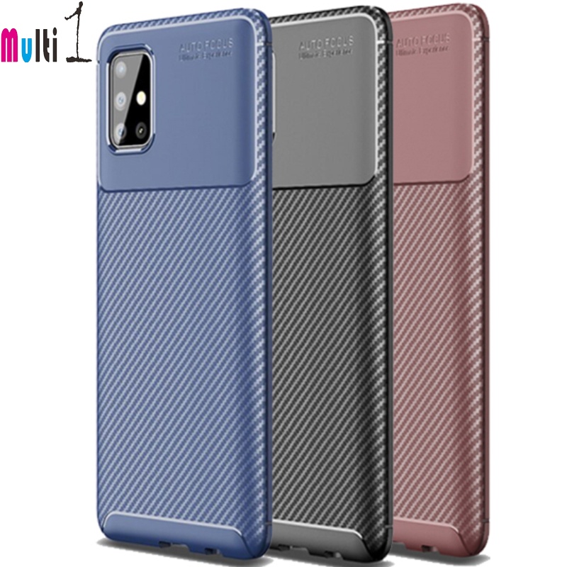 Auto Focus Samsung Galaxy A71 4G Silicone Carbon Fiber Soft Case