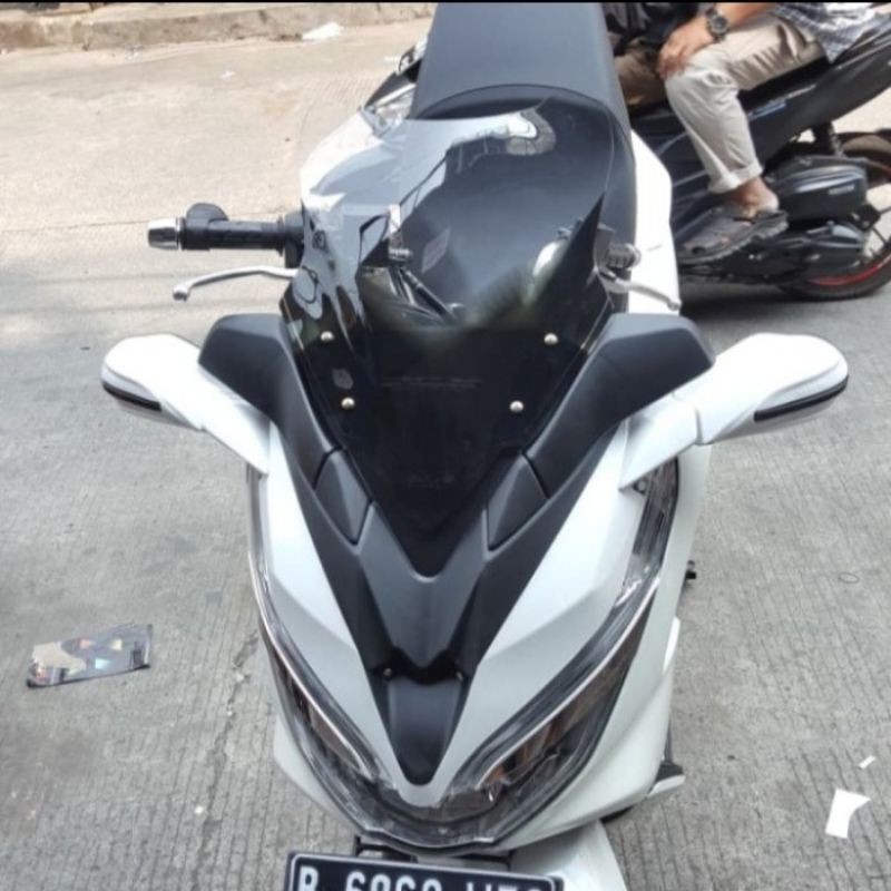 KACA VISOR WINSHIELD TAMENG PCX 160 / PCX 150 NEW MODEL BURUNG HANTU SPION SEIN LED LIPAT ORIGINAL M