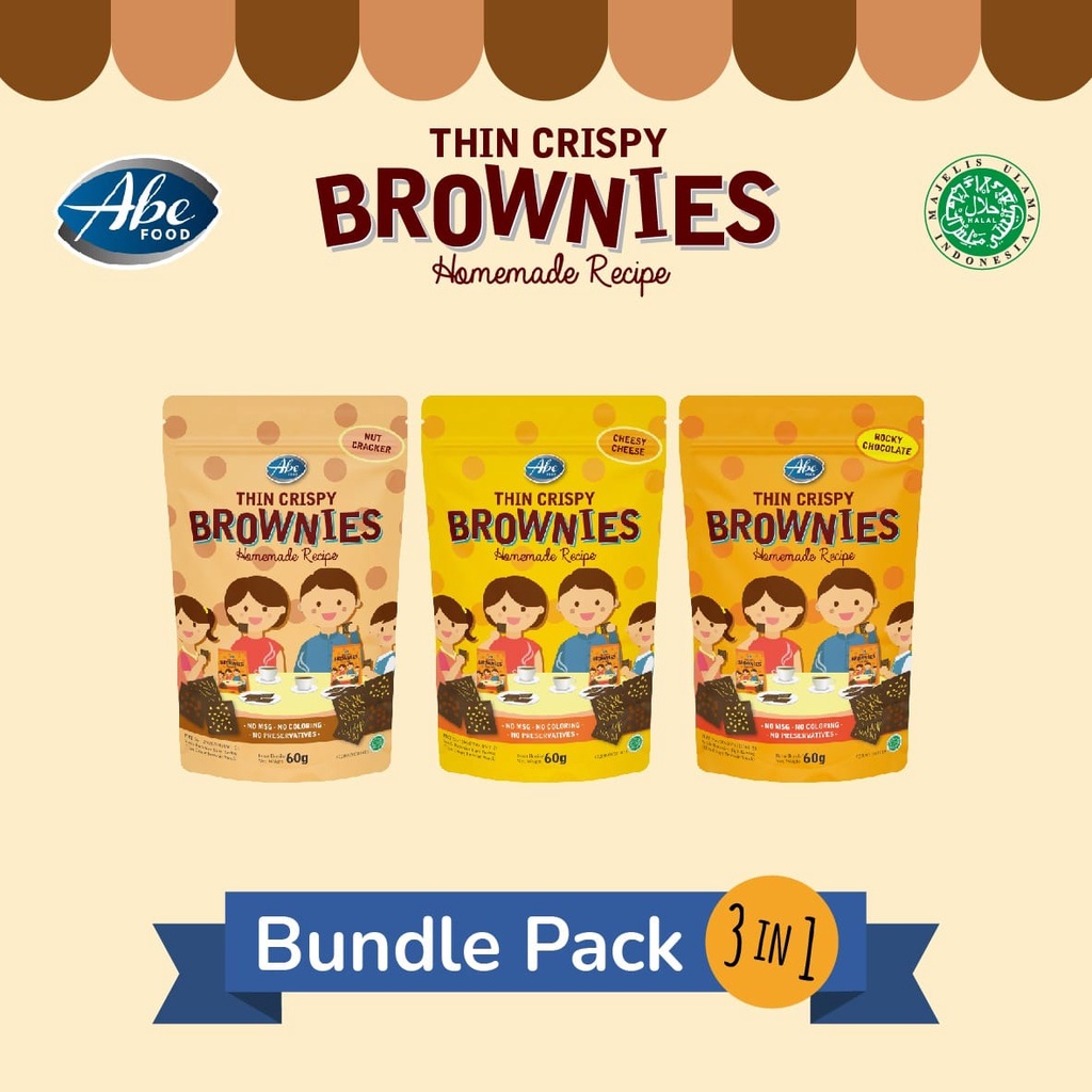 

Abe Food Thin Crispy Brownies Bundle 3 pcs All Variant/ Biskuit Anak Sehat/ Snack Anak