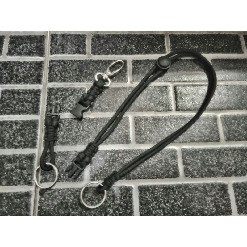tali dompet paracord 2 in 1 tali dompet keychain gantungan kunci paracord