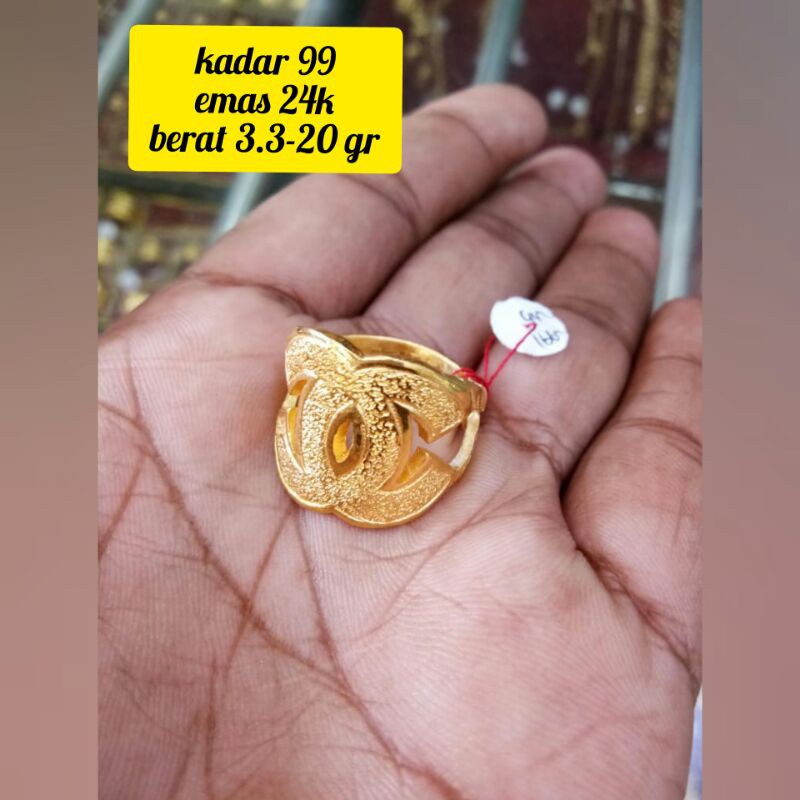 Cincin emas asli kadar 99% 24K model