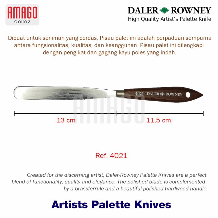 PISAU PALET DALER-ROWNEY - ARTISTS PALETTE KNIFE - No 21 - 803004021