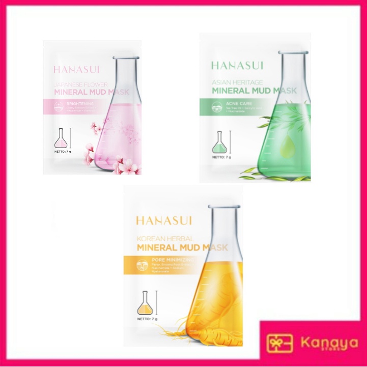 (BISA COD) Hanasui Mineral Mud / Masker Wajah