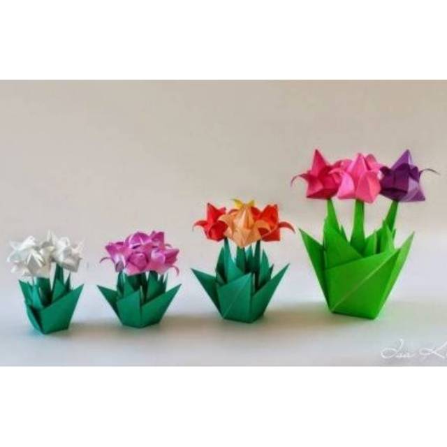 Diy 10 50pcs Origami Kertas Bunga Tulip Hiasan Seni Dekorasi Pesta Hobi Koleksi Shopee Indonesia