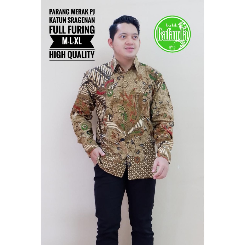 PARANG MERAK RAFANDA BATIKSOLOAMANAH BAJU KEMEJA BATIK SOLO PRIA LENGAN PANJANG PENDEK LAPIS FURING ATASAN BATIK PREMIUM MODERN KATUN HALUS ABSTRAK CABE MERAH PUSAKA BIRU GELEMBUNG SEKTI BANGAU KUNING MOZAIS MERAK PINK BANGAU WARNA GURDO EMAS TRESNO UKAIL