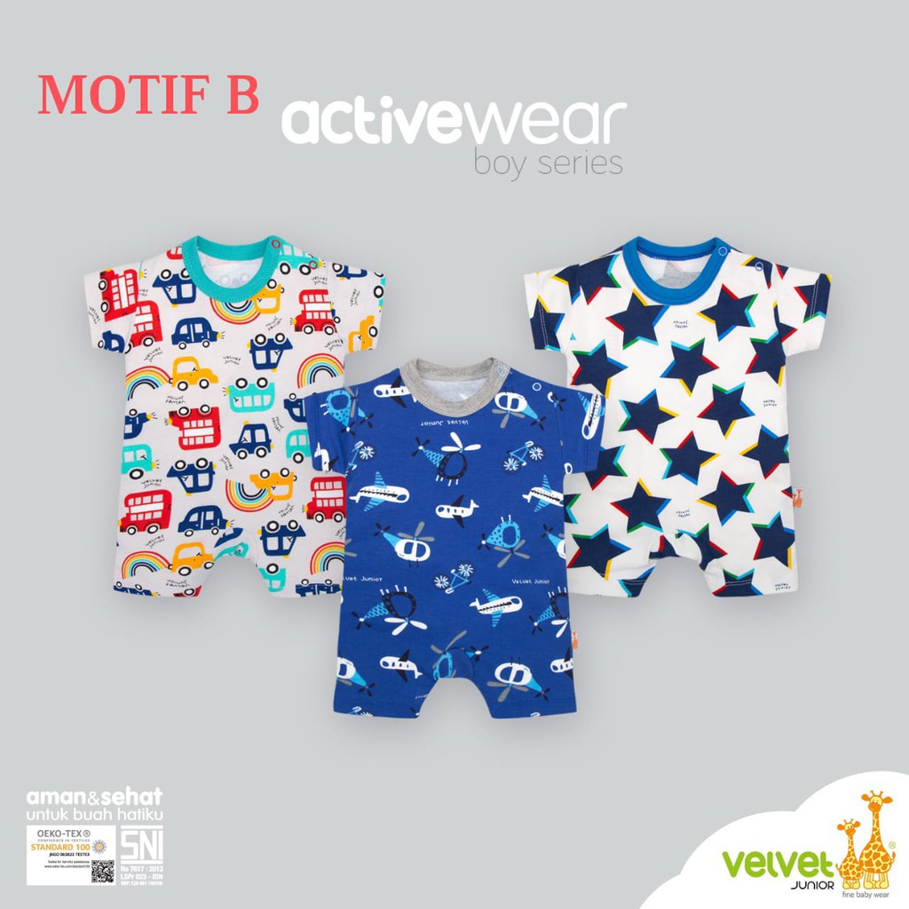 Velvet PREMIUM ACTIVEWEAR Bodysuit JUMPER Kodok SEGITIGA / SEGIEMPAT / Baju Romper Bayi (3pcs/Pack)