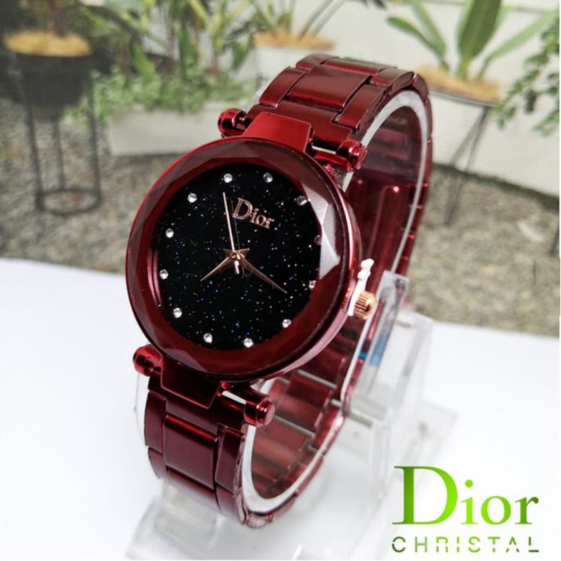 FygaleryMedan J154 Jam Tangan Rantai Wanita Jam Cewek Analog Stainless Murah-Merah