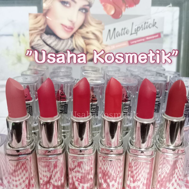 PROMO LIPSTIK MATTE 12 WARNA CANTIK MAYBELLINE FIT ME NEW YORK KEMASAN MEWAH PADAT  OH-1540/OH-1546