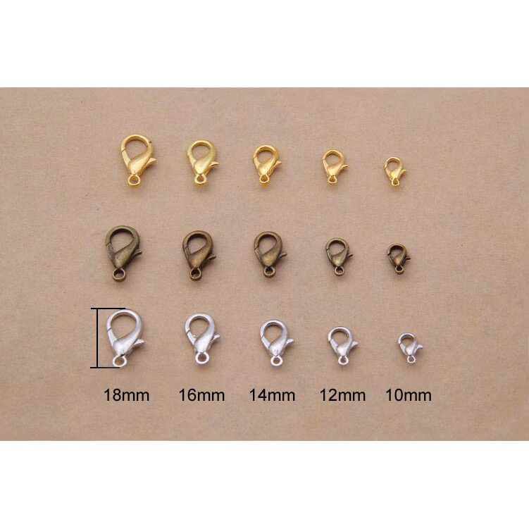 Kokot Udang 10mm 12mm 14mm 16 mm Kait Strap Masker Kaitan Gelang Kalung Pengait Lobster Aksesoris Wanita