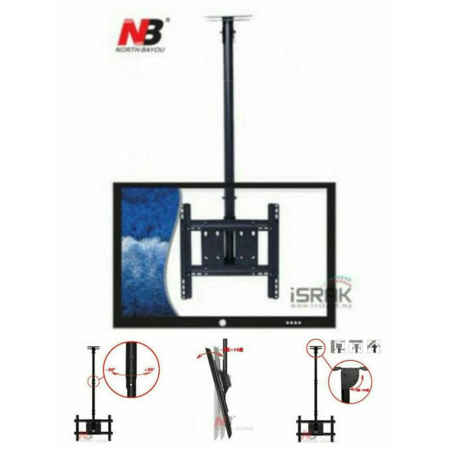 North Bayou Bracket Ceiling TV NBT560-15 Size 32&quot; - 57&quot; Bisa Gojek