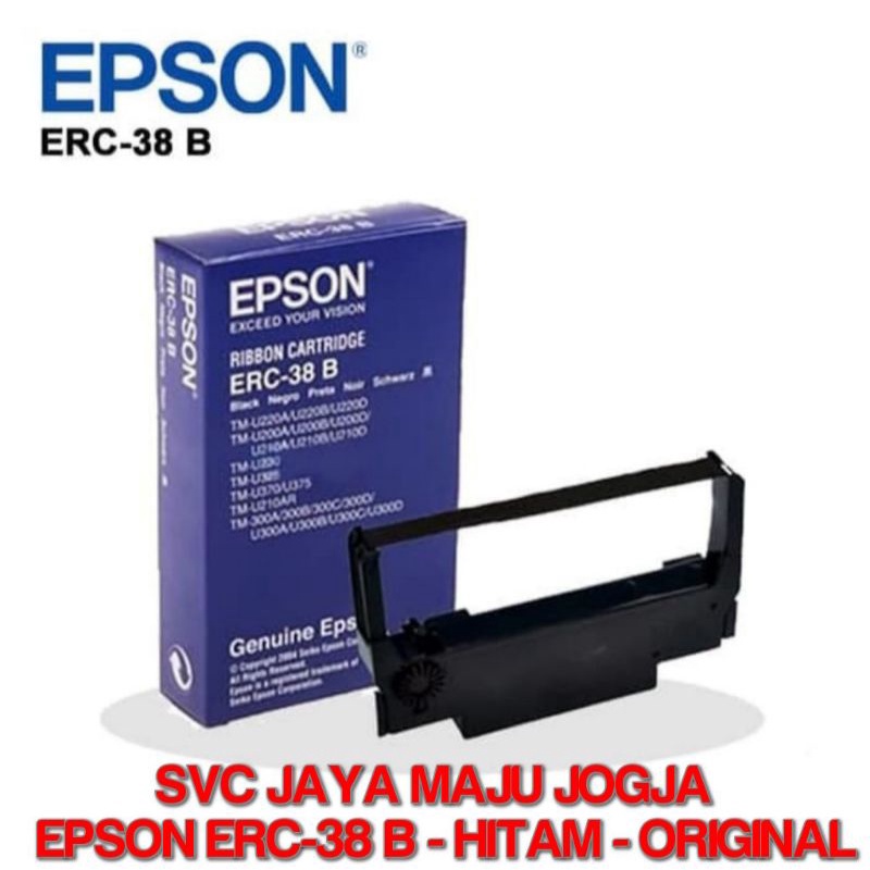 EPSON  ERC 38  B  -  BLACK  /  HITAM  ||  RIBBON CATRIDGE - RUMAH PITA - ASLI - GENUINE - ORIGINAL  