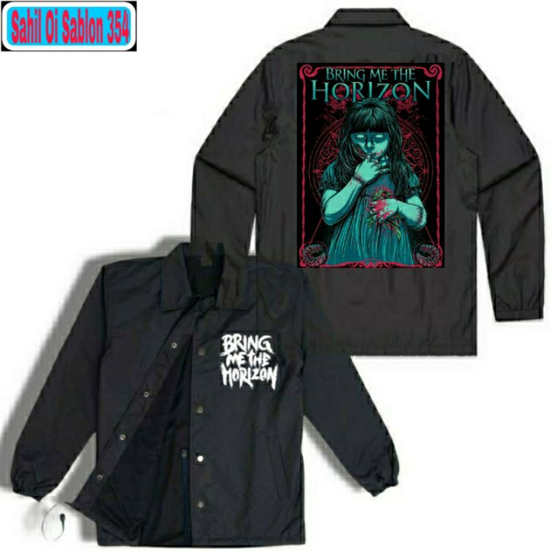 JAKET COACH BMTH BRING ME THE HORIZON LITLLE DEVIL Band metal WINDBREAKER COACH JACKET pria wanita d