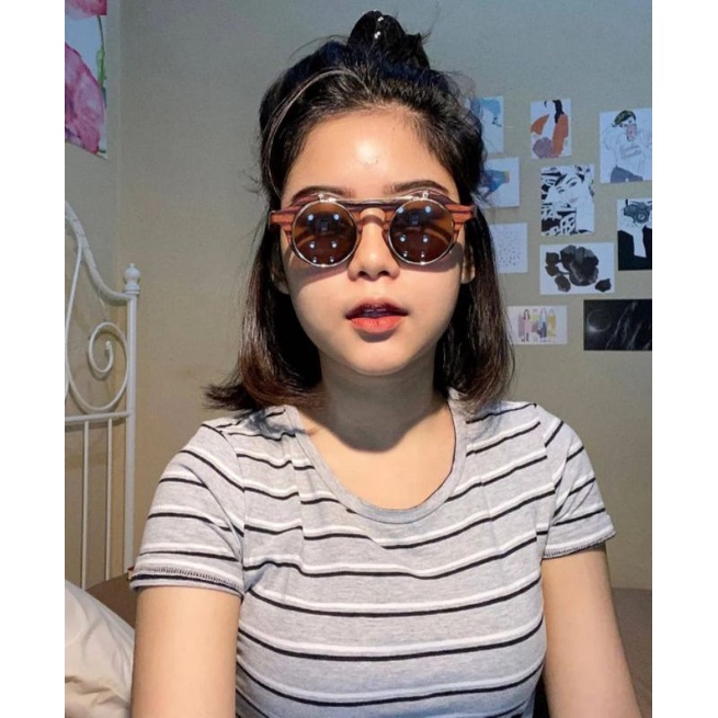 Kacamata Kayu Unik Geni Moscot Ball Clip On | FREE LENSA |