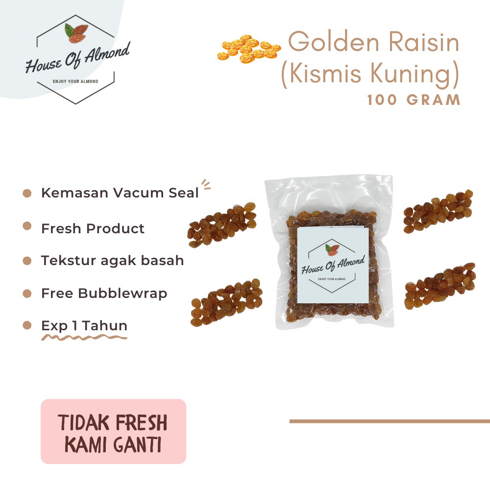 

Golden Raisin/Kismis Kuning 100gram