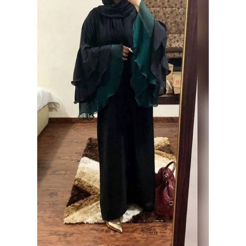 abaya hitam/ abaya set pashmina/ abaya cantik