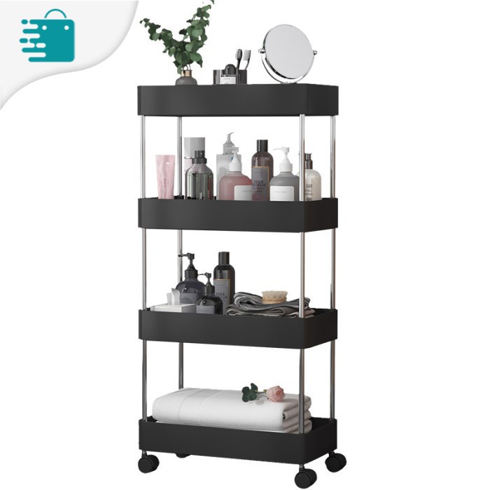 Rak Plastik Susun Serbaguna Rak Besi Kamar Mandi Anti Karat Rak Minimalis Dapur Rak Dapur Serbaguna 