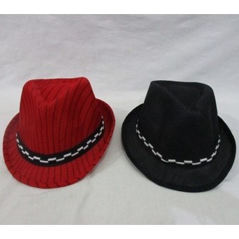 Topi Fedora Panama Garis(Topi Floppy Pantai Hat Anak/Topi Summer)