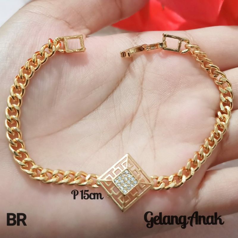 Gelang Anak Rantai Mata Varian motif Perhiasan Anak Gold (COD)