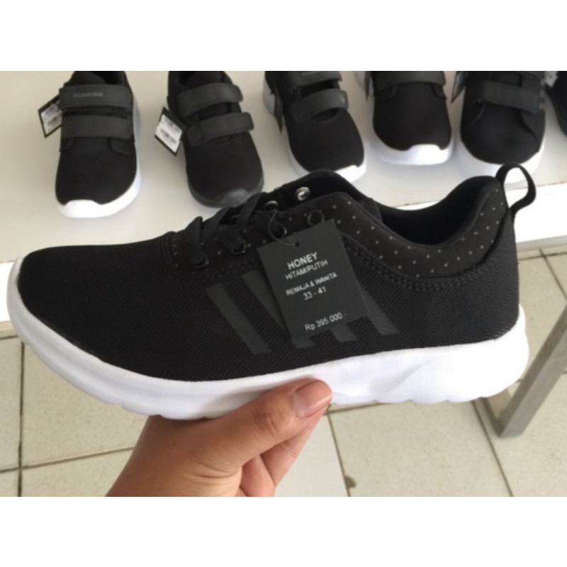 tomkins honey sepatu sneaker hitam/putih