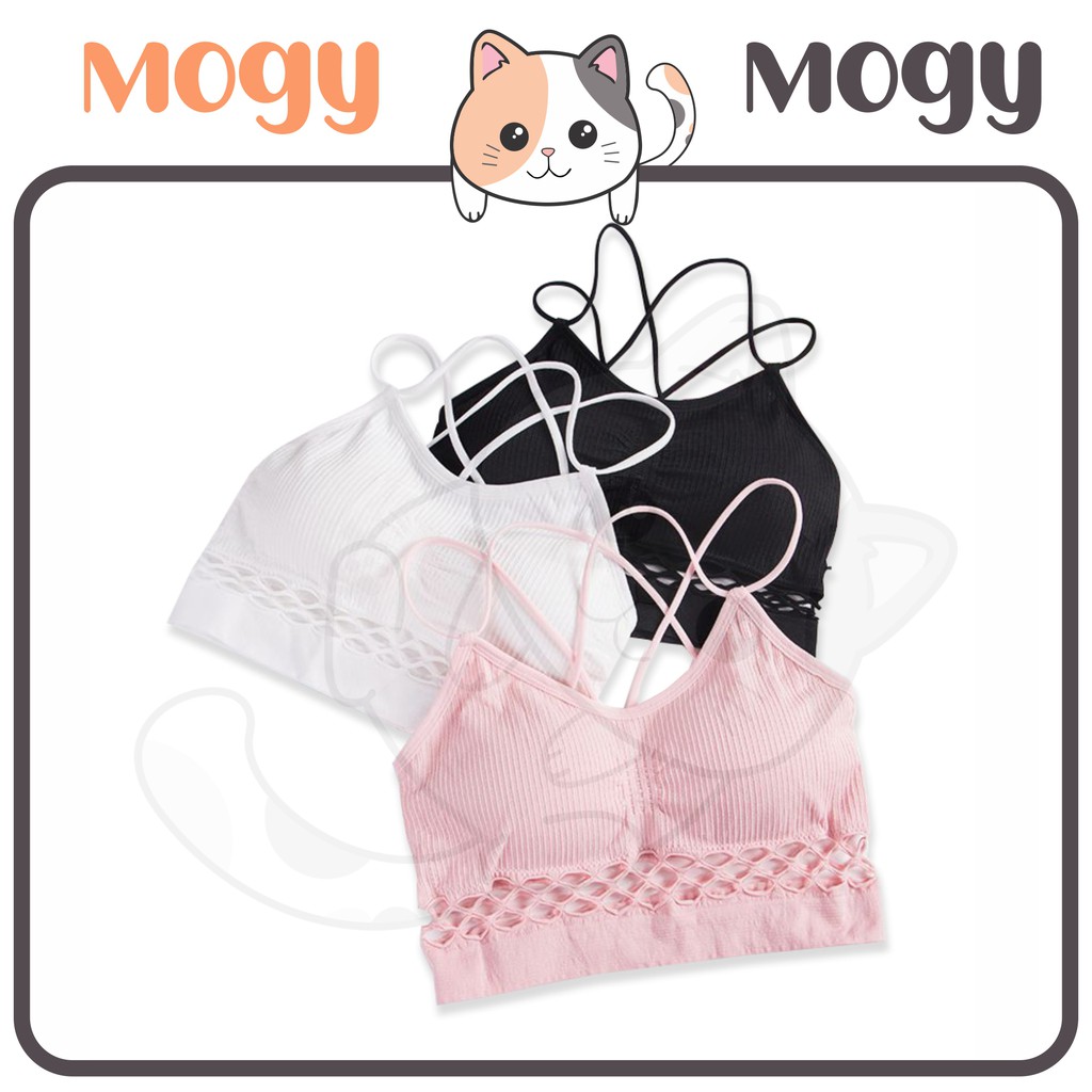 MOGYMOGY BRA316 Sport Bra Jaring Bra Olahraga Yoga Tanpa Kawat Bralette Fitness Senam