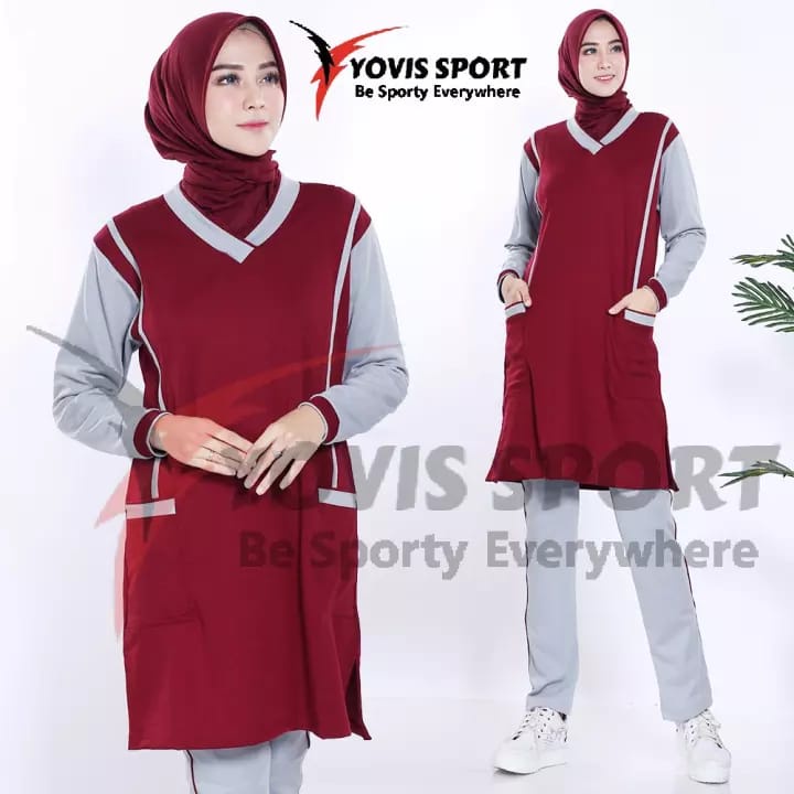 HIGHT QUALITY BAJU OLAHRAGA TUNIK//BAJU OLAHRAGA MUSLIMAH/STELAN OLAHRAGA TUNIK/STELAN OLAHRAGA