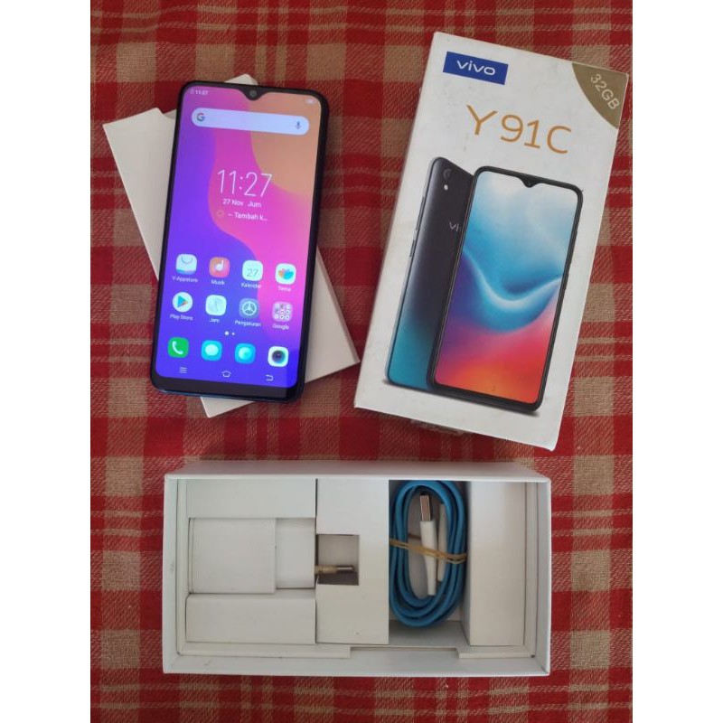 Jual HP Handphone Bekas Vivo Y91c Fullset No Minus HP Seken Second