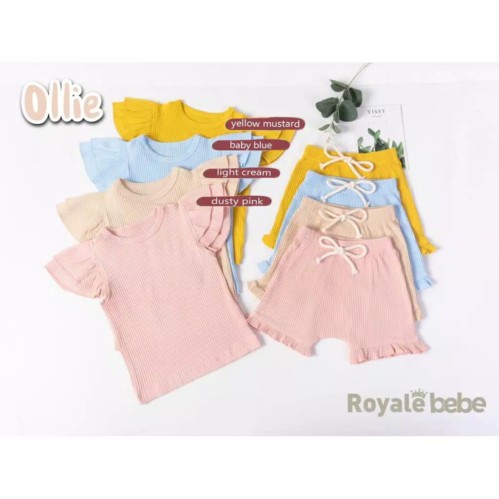 ROYALE BEBE SETELAN OLLIE SET SETELAN RUFFLE SET PIYAMA ANAK PIYAMA BAYI